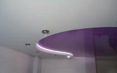 How is the installation of two-level stretch ceilings