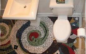 Mosaic in the interior of the bathroom and toilet is, first of all, hygiene!